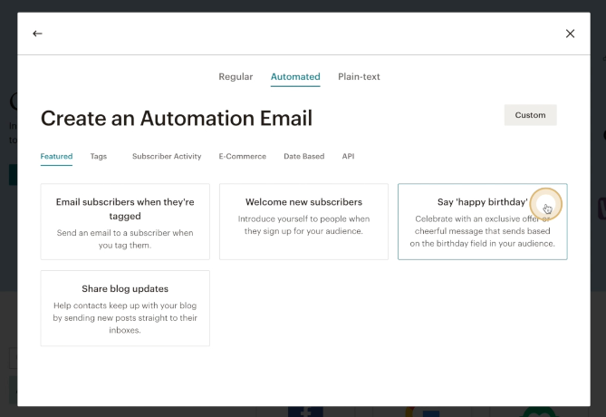Mailchimp Automated Birthday Email